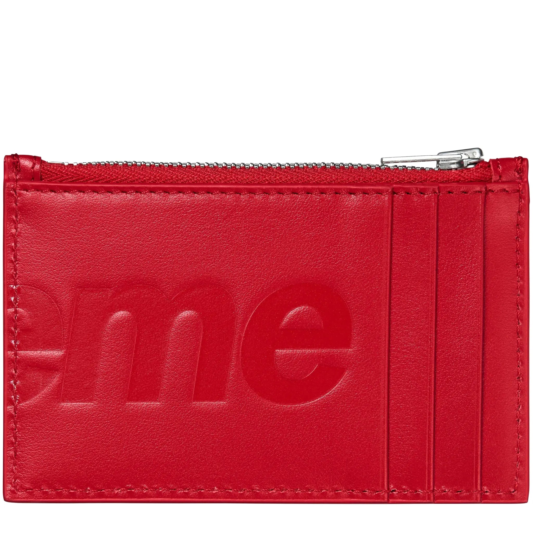 Back View of Supreme Leather Red Zipped Card Holder (FW25) FW25B27-RED
